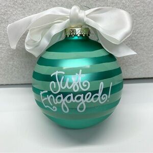 Coton Colors Christmas Ornament She Said Yes Just Engaged Glass Ornament Stripe